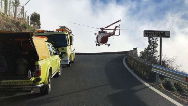 El accidentado fue evacuado en un helicóptero al Hospital Juan Negrín  (Foto TA)